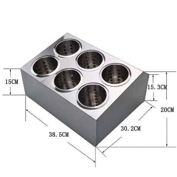 Caja de acero inoxidable para cuchillos y tenedores, estante para cuchillos, caja para material de sabor, caja para recolección de cuchillos y tenedores, suministros de cocina, utensilios de bar,