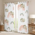 thumbnail image 2 of Rainbow Curtains Boho Curtains & Drapes Floral Rainbow Cartoon Style 30%-50% Blackout Curtains 38Wx54L , Girly Kawaii Window Treatments for Bedroom Living Room, 2 of 5