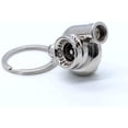thumbnail image 2 of LAICAIW Turbo Keychain Metal Spinning Turbocharger Automotive Mini Car Part Keychain Key Ring, Silver Chrome Turbo, Small, 2 of 4