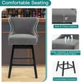 thumbnail image 3 of AVAWING Upholstered Fabric Bar Stools Chairs with Pull Ring, Living Room, Indoor, Gray, Set of 2, 3 of 8