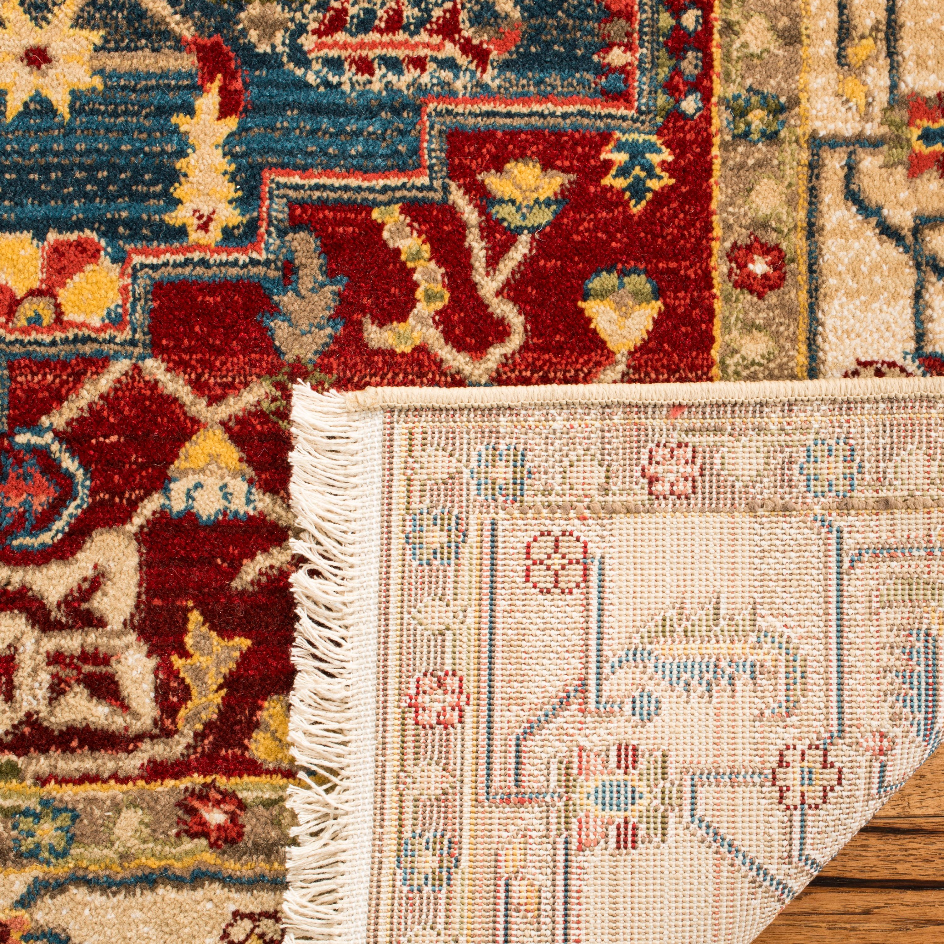 SAFAVIEH Kashan Jarrett Oriental Area Rug, Ivory/Blue, 9' x 12'