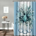 thumbnail image 4 of Eucalyptus Leaves Shower Curtain Blue Eucalyptus Leaf Flower Shower Curtains for Bathroom Decor Vases Floral Shower Curtain Sets with Hooks Waterproof Fabric Bath Curtain Standard 72" X 72", 4 of 6