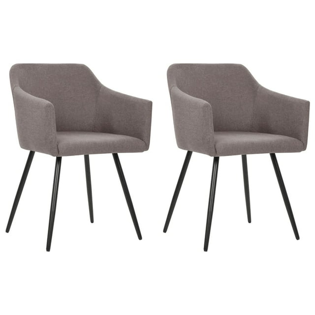 vidaXL Chaises de Salle à Manger 2 Pcs Tissu Taupe