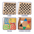 thumbnail image 6 of Classic Games, Family Fun, 10 in 1 Game House in Wooden Case, Includes Chess, Checkers, Mancala and More, Family Game Nights, Ages 6 and Over, 6 of 9