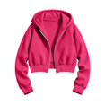 thumbnail image 5 of Shadoumai Girls Cropped Zip Up Hoodie Long Sleeve Sweatshirts For Teen Girls Fashion Fall Fashion Casual Jackets With Pockets, 5 of 7