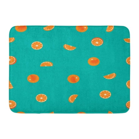 KDAGR Pattern Orange Peel and Slice on Green Teal Beverage Circles Citrus Doormat Floor Rug Bath Mat 23.6x15.7 (Best Chorus Pedal For The Money)