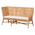 thumbnail image 6 of bali & pari Olivera Bohemian Light Honey Rattan 3-Piece Dining Nook Set, 6 of 6