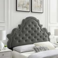 thumbnail image 2 of Tufted Headboard, Full Queen Size, Velvet, Dark Grey Gray, Modern Contemporary Urban Design, Bedroom Master Guest Suite, 2 of 10