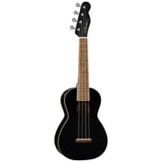 Fender Monterey Concert Ukulele - Black Bundle with Gig Bag, Tuner, and Austin Bazaar Instructional DVD