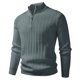 thumbnail image 3 of Ceisia Men's Slim Ribbed Semi-High Neck Half-Zip Knit Sweater Multi-Solid for Winter Gift, 3 of 3
