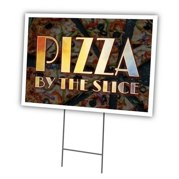 Pizza 18" X 24" Yard Sign & Stake | Advertise Your Business | Stake Included Image On Front Only | Made in The USA