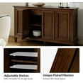 thumbnail image 5 of 58" Wine Sideboard 3 Doors Storge Accent Cabinet with Adjustable Shelves and Drawer Walnut, 5 of 7