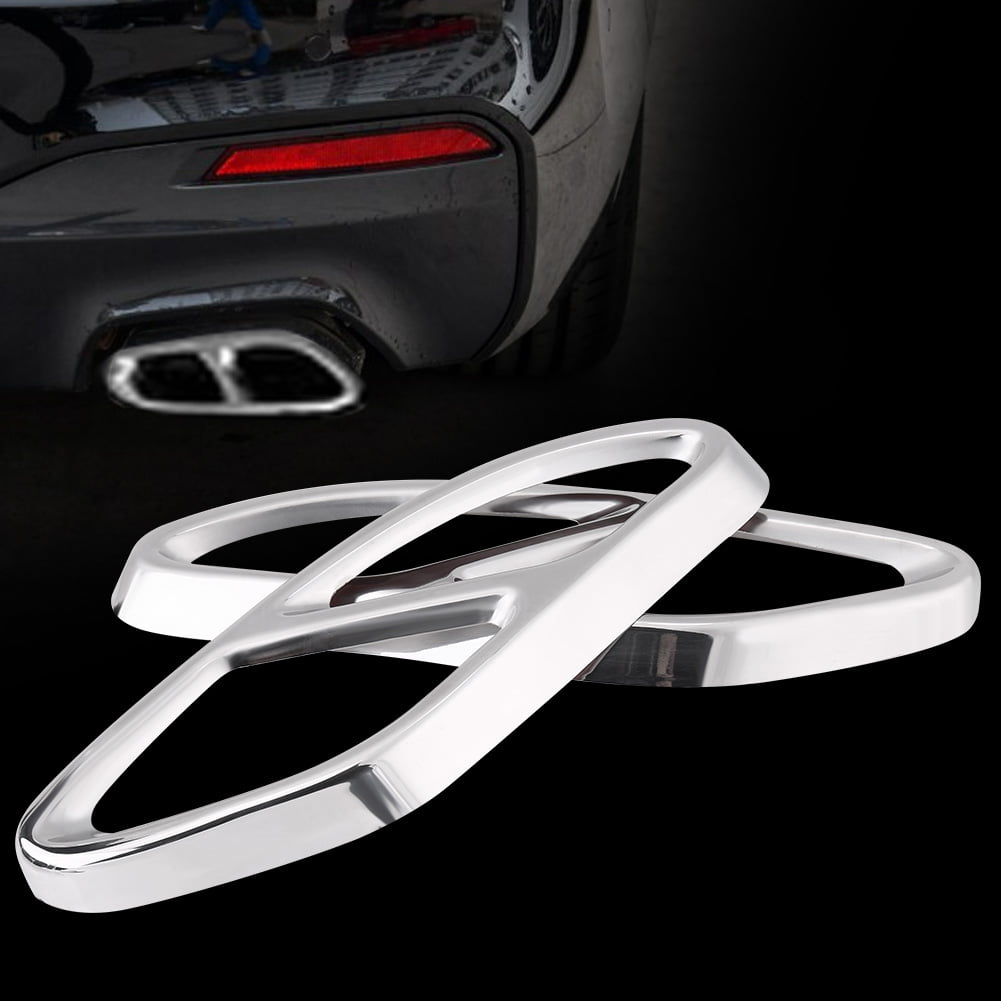 Exhaust Pipe Trim for Mercedes Benz GLC C E-Class C207 Coupe 14-17 1 pair Exhaust Tail Pipe Cover Trims Color : Black 