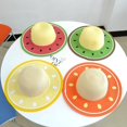 thumbnail image 5 of Sombreros de paja naranjas para niñas, sombreros de sol de verano para niños para viajes de playa y senderismo, 5 of 5