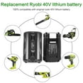 thumbnail image 4 of 40V Battery for Ryobi RY404015 RY401014BTL RY401210 RY405100 RY408013BTL, 4 of 5