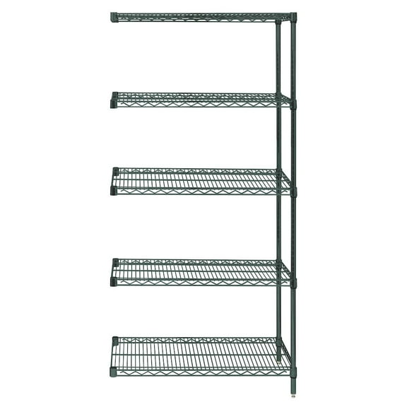 Quantum Storage Systems Shelving Unit, Wire in Carbon Steel Material, Epoxy Coated, Green Color