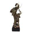 thumbnail image 3 of Ebros 15"H Safari Jungle Elephant With Trunk Up Bust Statue On Pedestal Base, 3 of 5