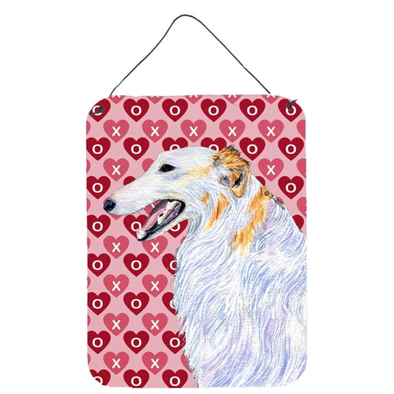Borzoi Hearts Love and Valentine's Day Portrait Wall or Door Hanging Prints