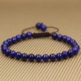 thumbnail image 2 of Natural Natural Lapis Lazuli Gemstone 6mm Round Beads Adjustable Bracelet 7" Unisex, 2 of 3