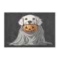 thumbnail image 7 of Yayeee Bath Rug for Bathroom Floor Non Slip Rectangle Fluffy Soft Absorbent Mat, 16"x24", White Halloween Dog, 7 of 7