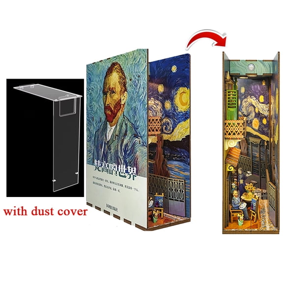 DIY Wooden Miniature Model Kit Van Gogh Book Nook Doll Houses 3D Puzzle Dollhouse With Furniture for Friends Birthday Gifts