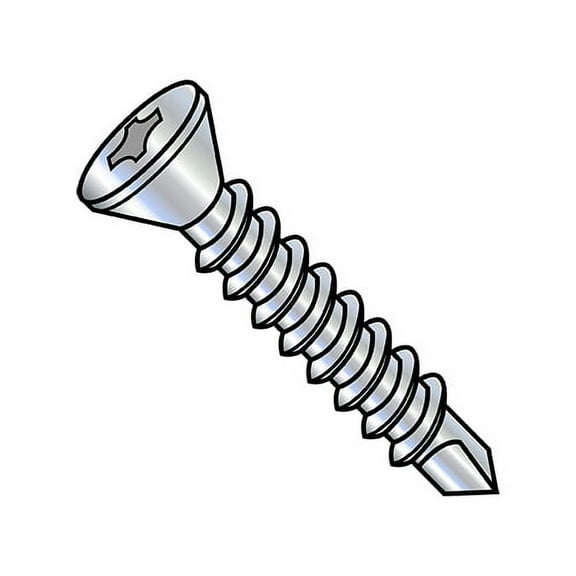 10-16X1 Phillips Flat Trim Head Self Drilling Screw Full Thread Zinc (Pack Qty 5,000) BC-1016KPFT