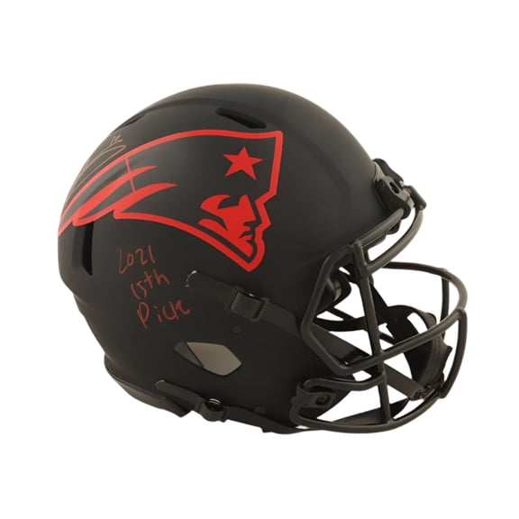 Mac Jones Autographed Signed Patriots Full-Size Authentic Eclipse Alternate Speed Helmet Inscribed "2021 15th Pick" (Beckett  JSA)