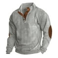 thumbnail image 2 of Sweatshirts for Men 2025 Fall Winter Long Sleeve Corduroy Button Stand Collar Casual Sweatshirt Pullover Tops, 2 of 8