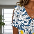 thumbnail image 4 of Blusa Zhyaj de manga corta con cuello en V y estampado floral bohemio para mujer, 4 of 5