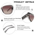 thumbnail image 3 of KANASTAL Shiny Gray Sunglasses Polarized for Women Elegant Transparent Thicked Frame Fahion Oval Party Shades Driving Traveling Summer Beach Shopping Gradient Brown Lenses, 3 of 6