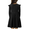 thumbnail image 2 of KISSMODA Girls Long Sleeve Casual A-Line Ruffle Skater Dress, 4-42 Years, 2 of 4