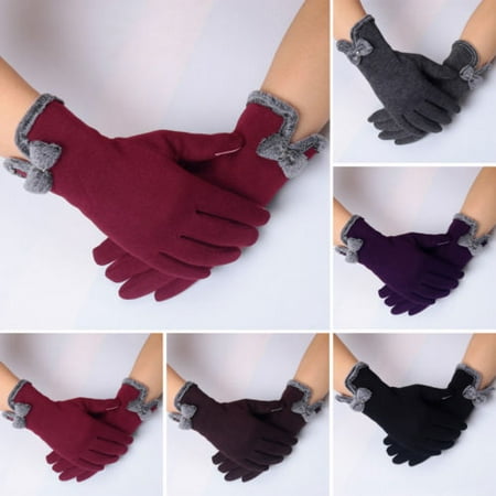 Winter Warm Thick Soft Cashmere Touch Screen Fleece Gloves For Women Ladies