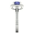 thumbnail image 3 of 1.335 ct Round Cut Simulated Tanzanite Solitaire with Simulated Diamond Accents 14K White Gold Womens Engagement Ring, 3 of 5