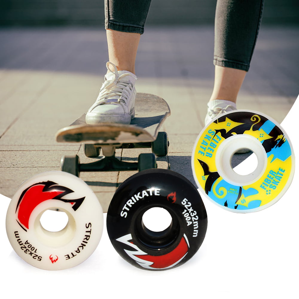 4Pcs Skateboard Wheels 52mm 100A Skating Road Wheels PU Longboard Wheels 6Colors