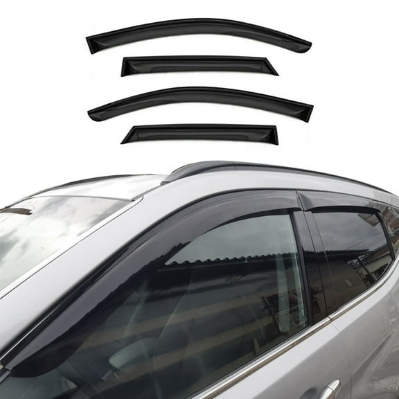 Window Visor Vent Rain Guard Deflector for Hyundai Santa Fe 2013-2018 Smoke 4Pcs