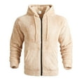 thumbnail image 6 of Wutalume Winter Thickened Warm Double-Sided Fleece Jacket with Full-Length Zipper, Loose Fit Cardigan Style, Casual Hooded Coat for Men,Beige L, 6 of 7