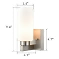 thumbnail image 6 of Moose Modern 2-Light Brushed Nickel Dimmable LED Indoor Wall Sconces with Frosted Glass, 6 of 7