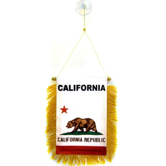 Wholesale lot 3 State California Mini Flag 4"x6" Window Banner w/ suction cup