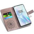 thumbnail image 2 of Case for Oneplus 8 Wallet Case Leather Premium PU Embossed Design Magnetic Closure Protective Cover with Card Slots for Oneplus 8, Black, 2 of 5