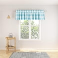 thumbnail image 4 of 2 Pack Buffalo Check Valances for Windows Living Room 18 inches Long Classic Gingham Plaid Bedroom Bathroom Rod Pocket Country Farmhouse Kitchen Window Curtain Valances - 54"x18" Sky Blue & White, 4 of 6