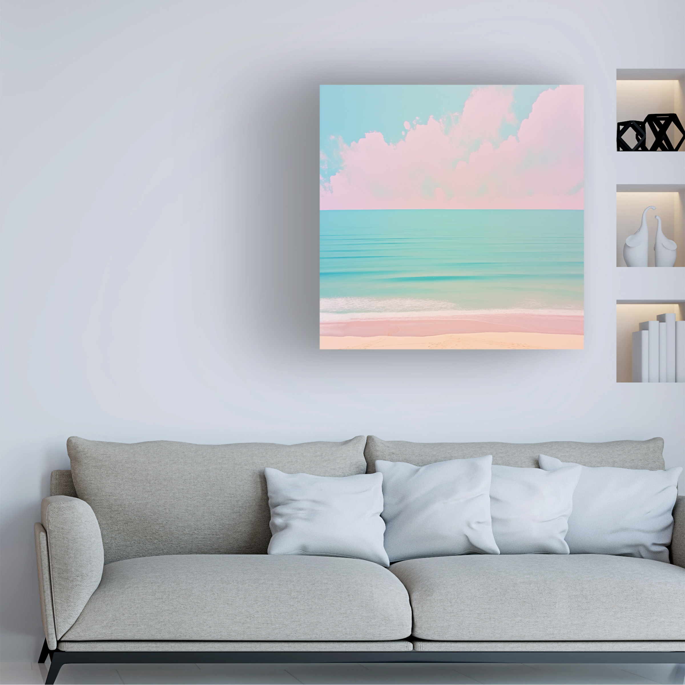 Canvas Wall Art - Sasha 'Pinquoise' Wall Art for Living Room, Bedroom, or Office DÃ©cor by Trademark Fine Art - 24 x 24 Inches