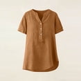 thumbnail image 6 of T Shirts for Women 2026 Summer Linen Lightweight Short Sleeve V Neck Loose Business Casual Office Work Tshirt Blouse, 6 of 6