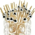 thumbnail image 2 of 100 palillos de bambú para cóctel, 12 cm, hechos a mano, para brochetas de fruta, palillos largos (plateados), 2 of 5