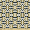thumbnail image 1 of Abstract Fabric by the Yard, Wavy Patterns in Symmetrical Design Modern Art Retro Lattice Print, Decorative Upholstery Fabric for Sofas and Home Accents, Ivory Night Blue and Fawn by Ambesonne, 1 of 5