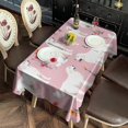 thumbnail image 6 of White Dogs and Pioneer Flower Rectangle Tablecloth 60"x120",Waterproof Polyester Rectangle Table Cloth, Wipeable Spillproof Polyester Tablecloth for Dining, Camping, Indoor and Outdoor, 6 of 6
