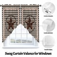 thumbnail image 3 of Swag Curtain Valances Barn Star Retro Swag Valances for Kitchen Windows Berry Black Buffalo Plaid Short Topper Curtains Valance Tier Pair for Kitchen Bedroom Living Room Bathroom 28"x36", 3 of 8