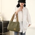 thumbnail image 3 of Women's Canvas Purse Small Shoulder Tote Work Crossbody Bag Multi-pocket Handbag, 3 of 8