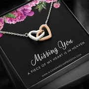 SHINEON Remembrance Jewelry Gift for Loss of Loved One Memory Keepsake Charm Sympathy Gift A Piece of My Heart is in Heaven