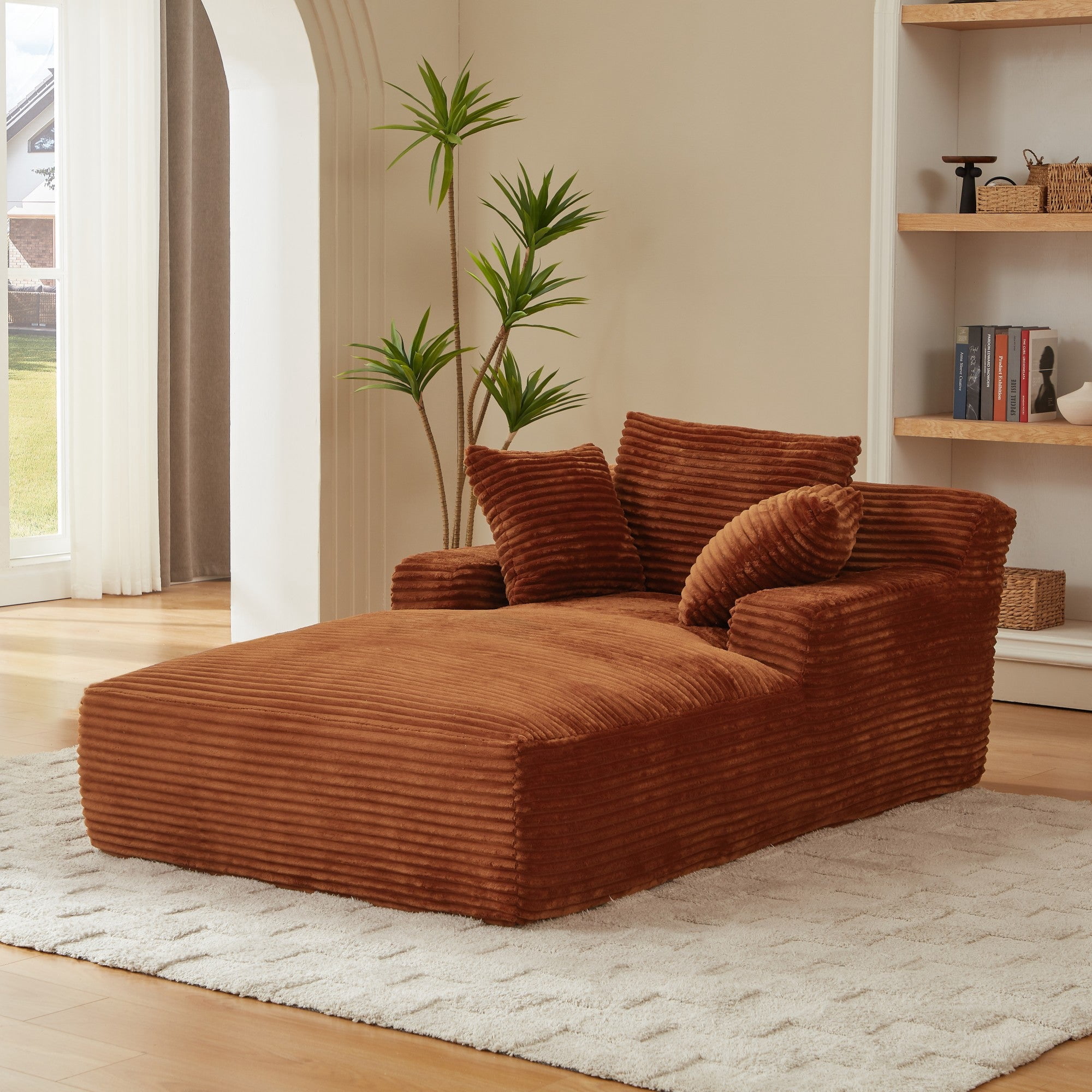 Sailvan Corduroy Upholstered Modern Sofa Couch,Comfy Sleeper Sofa Oversized Chaise Lounge Chair