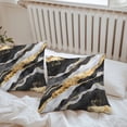 thumbnail image 5 of Abstract Art Outdoor Pillow Covers Pack of 2 Black Gold Gradient Marbling Water Ripple Waterproof Throw Pillow Covers Decorative Cushion Cases for Patio Garden Tent Balcony Couch 16x16 inch, 5 of 8
